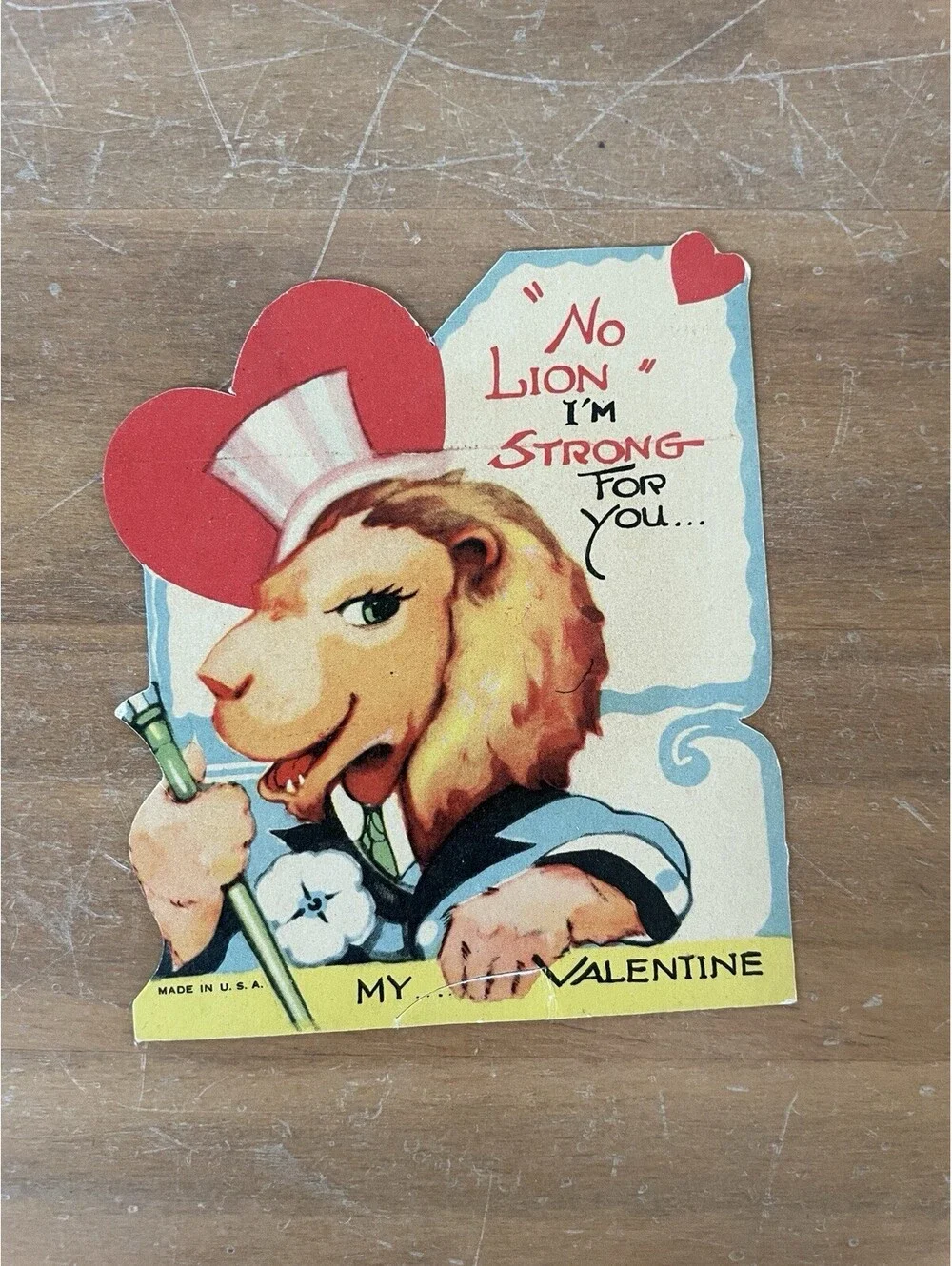 No Lion I’m Strong For You My Valentine Valentine Greeting Card